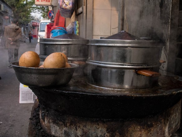 Breakfast in a hutong near the Beijing South Train Station.
