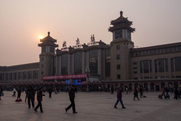 Beijing Train Station, early morning.