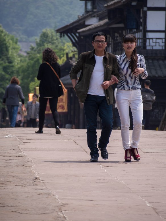 Strolling though the ancient village.