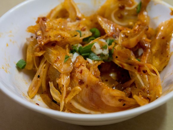 Sliced pig ears appetizer