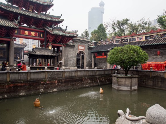 Ponds are common features at Buddhist temples and monasteries
