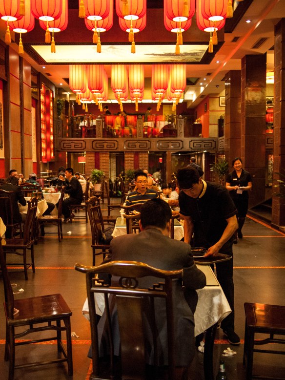 Inside the restaurant.